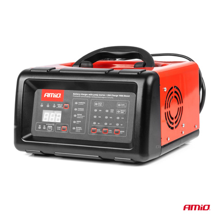 Prostownik cyfrowy z funkcją rozruchu booster jump starter 20A 6V 12V AMIO-04057