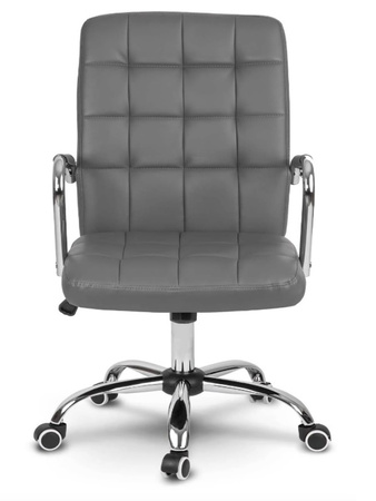 FOTEL OBROTOWY BIUROWY KRZESŁO NOWOCZESNY PROFESJONALNY CHROM