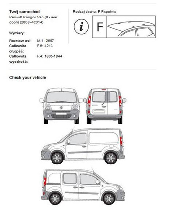 Platforma dachowa bagażowa Renault Kango II Van CR