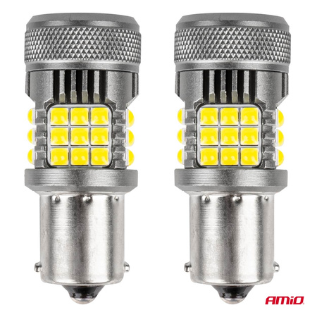 Żarówki LED CANBUS PRO series 1156 BA15S P21W R10W R5W 36x3030 SMD FAN White 12V 24V AMIO-03722