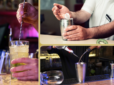 ZESTAW BARMAŃSKI 23 ELEMENTY SHAKER PROFESJONALNY DO NAPOJÓW DRINKÓW PODSTAWKA POKROWIEC