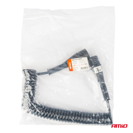 Przewód spiralny naczepy TIR 2x 7 PIN typ N 5m 24V AMIO-04380