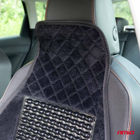 Mata na siedzenie fotel koralikowa czarna koraliki do samochodu 45x120cm CSM-16 AMIO-04429
