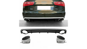 Tylny dyfuzor wraz z końcówkami wydechu AUDI A6 C7 przed liftem 2012-2015