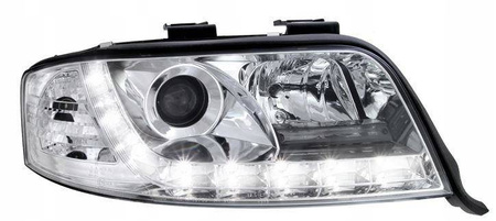 Lampy przednie reflektory Audi A6 C5 CHROM DAYLIGH