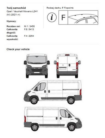 Platforma dachowa bagażnik Opel Movano L2H1 2021->