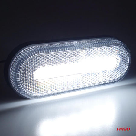 Lampa obrysowa LED OM-01-W owalna biała AMIO-02375