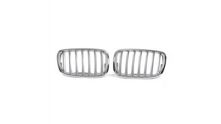 Grill sportowy pojedyncze żeberka Matt Silver BMW X6 E71 E72 X5 E70 2008-2014