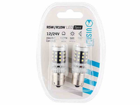 Żarówka VISION R5W/R10W BA15s 12/24V 39x 2016 SMD LED, nonpolar, CANBUS, biała, 2 szt.