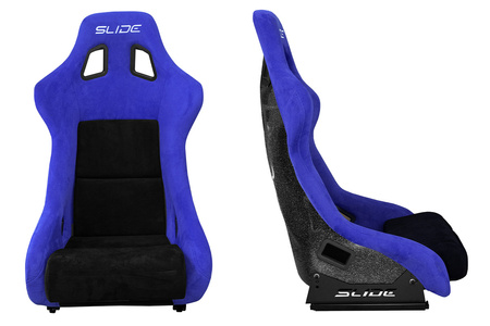 Fotel sportowy SLIDE KS2 Premium Black & Purple Welur Black Glitter