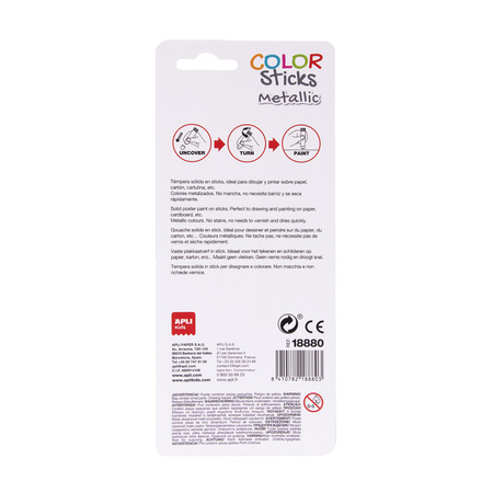 Farby w kredce metaliczne Apli Kids - 2 kolory