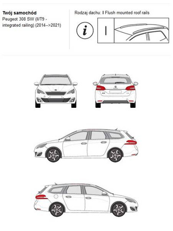 Bagażnik dachowy CRUZ AIRO FUSE DARK Peugeot 308 II SW