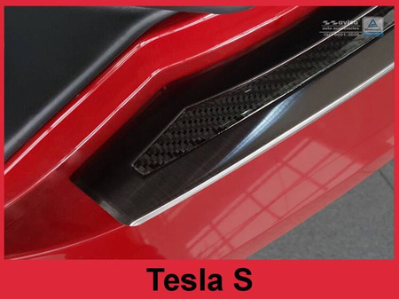 Nakładka na zderzak tylny Tesla model S Carbon+Stal