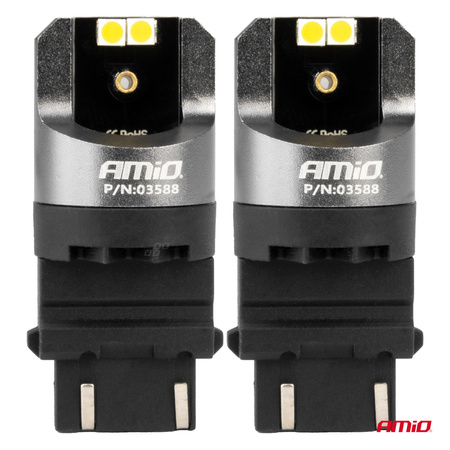 Żarówki LED CANBUS PRO series 3157 P27/7W 4x3030 SMD White 12/24V AMIO-03588