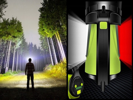 LATARKA SZPERACZ REFLEKTOR AKUMULATOROWA LED XM-L T6 USB POWERBANK 5 TRYBÓW