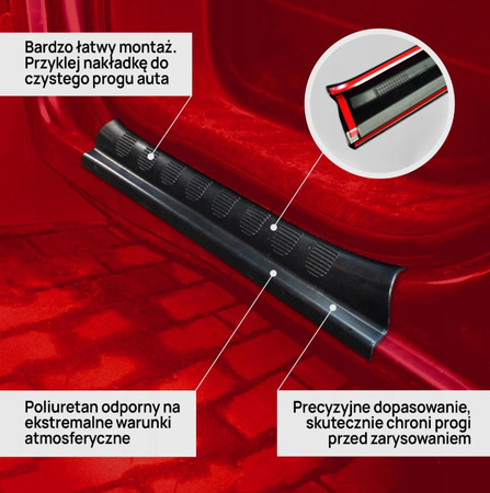 Nakładki ochronne na progi listwy progowe do CITROEN JUMPY 2007-2016 | ABS