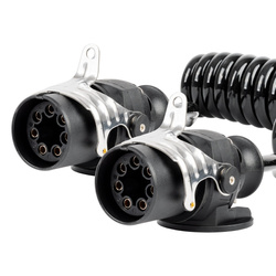 Przewód spiralny naczepy TIR 2x 7 PIN typ EBS 5m 24V AMIO-04383