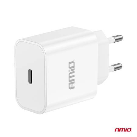 Ładowarka sieciowa 230V 20W USB-C AMIO-03891