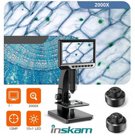 Mikroskop cyfrowy LCD 2000x + 10LED 1080P 12MPIX