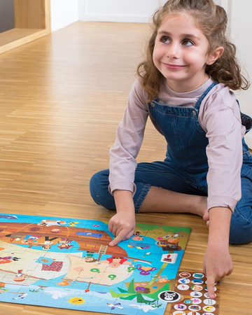 Puzzle obserwacyjne Apli Kids - Statek piratów 104 el.5+