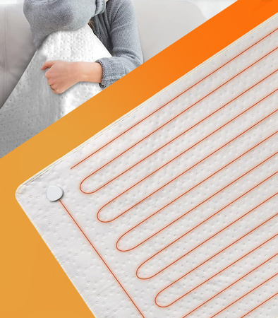 KOC ELEKTRYCZNY GRZEJĄCY 150 X 80 DUŻY MIĘKKI CIEPŁY BIAŁY Z PILOTEM JEDNOOSOBOWY Z TIMEREM