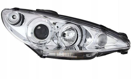 Reflektory przednie Peugeot 206 CHROM RINGI