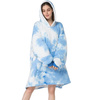 BLUZOKOC NIEBIESKI OMBRE PONCZO BLUZA Z KAPTUREM KIESZEŃ KANGUR POLAR OVERSIZE 100% POLIESTER DLA MŁODZIEŻY DOROSŁYCH