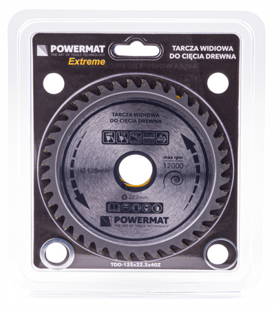 Tarcza widiowa do drewna 125x22.2 40z TDD-125x22.2x40Z