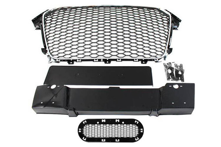 GRILL AUDI A4 B8 RS-STYLE CHROME-BLACK (12-15) PDC