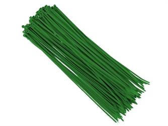 Opaski kablowe nylonowe 300x3,6 mm, zielone, 100 szt.
