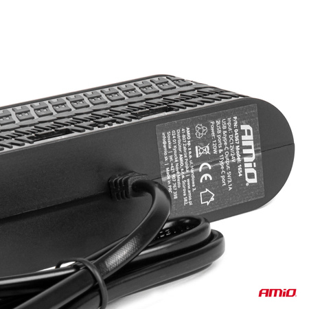 Rozdzielacz gniazda zapalniczki z ładowarką 2x USB-A 1x USB-C 12V 24V 120W 80cm AMIO-04367