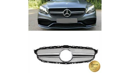 Grill sportowy Silver A-Type MERCEDES C-Class W205 S205 A205 C205 przed liftem 2014-2018