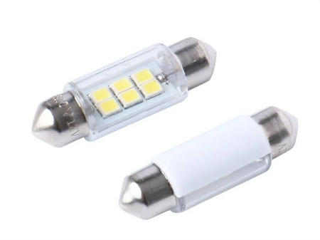 Żarówka VISION Festoon SV8.5 36mm 12V 6x 2835 SMD LED, biała, 2 szt.