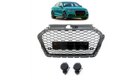 Grill sportowy Gloss Black AUDI A3 Facelift 2016-2020