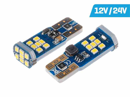 Żarówka VISION W5W (T10) 12/24V 21x 2016 SMD LED, nonpolar, CANBUS, biała, 2 szt.