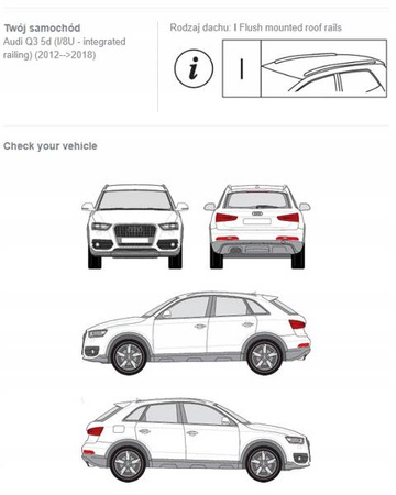 Bagażnik dachowy belki fuse Audi Q3 I 5d