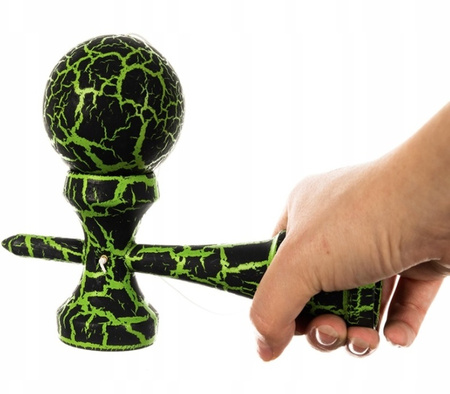 KENDAMA JAPOŃSKA GRA ZRĘCZNOŚCIOWA DREWNIANA DWUKOLOROWA ZŁAP KULKĘ