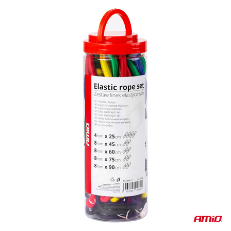 Linki elastyczne gumy do mocowania bagażu zestaw komplet 12 szt. AMIO-02836