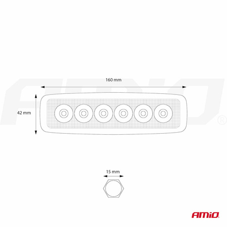 Lampa robocza halogen LED szperacz AWL01 6 LED 12V 24V AMIO-01612