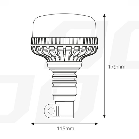 Lampa ostrzegawcza błyskowa kogut 36 LED flex R65 R10 12V 24V W03p AMIO-02293