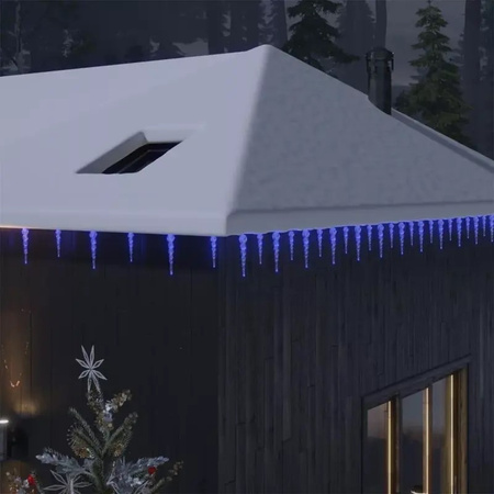 LAMPKI ZEWNĘTRZNE SOPLE LODU Z PILOTEM 40 LED OŚWIETLENIE ŚWIĄTECZNE CHOINKOWE