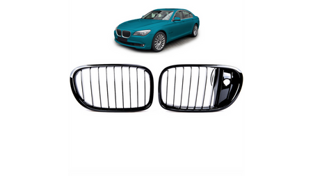 Grill sportowy pojedyncze żeberka Gloss Black Camera BMW 7 F01 F02 F03 F04 2012-2016