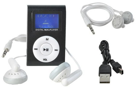 Odtwarzacz MP3 Słuchawki Micro SD 32GB LCD + Kabel