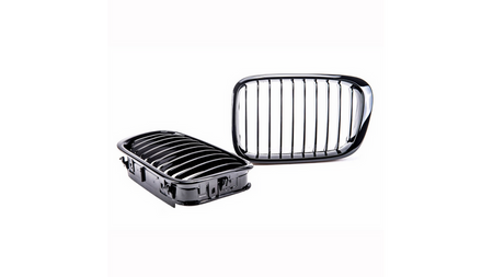 Grill sportowy pojedyncze żeberka Gloss Black  BMW 3 (E46) Sedan Compact Touring przed liftem 1998-2001