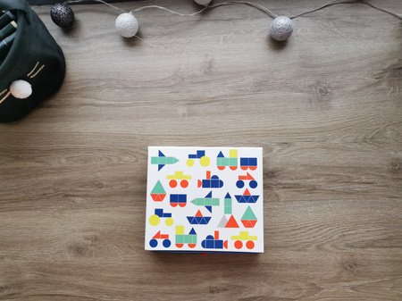 Zestaw z naklejkami geometrycznymi Apli Kids - Pojazdy