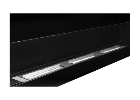 Biokominek wiszący z szybą 1200x400 czarny połysk