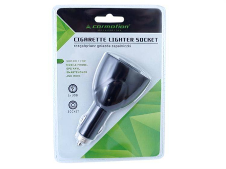 Ładowarka/adapter do zapalniczki 12/24V 2x USB 1000 mA + gniazdo EURO