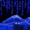 LAMPKI ZEWNĘTRZNE SOPLE 500 LED ZIMNA BIEL 20M EFEKT FLASH KURTYNA GIRLANDA OŚWIETLENIE ŚWIĄTECZNE