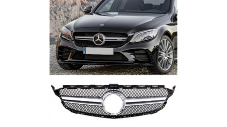 Grill sportowy Silver A-Type MERCEDES C-Class W205 S205 A205 C205 Facelift 2018-2021