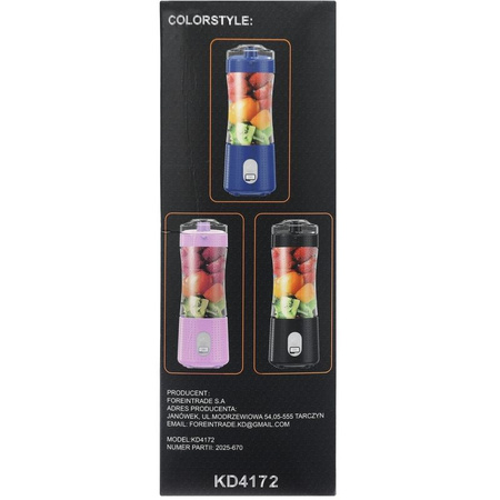 Blender akumulatorowy USB-C 380ml / 2x3000mAh KD4172